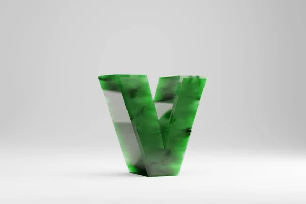 Jade Letter Kleine Letters Jade Brief Geïsoleerd Witte Achtergrond Groen — Stockfoto