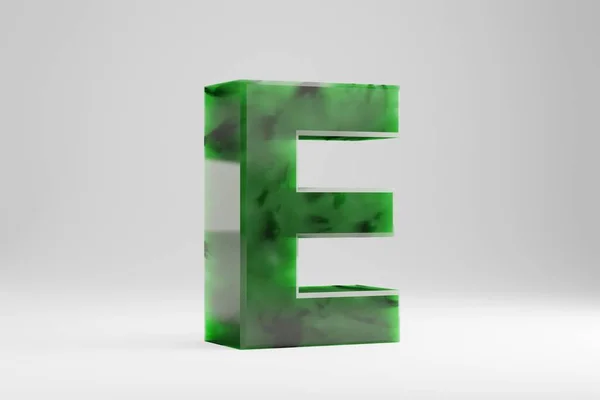Jade Letter Hoofdletters Jade Brief Geïsoleerd Witte Achtergrond Groen Jade — Stockfoto