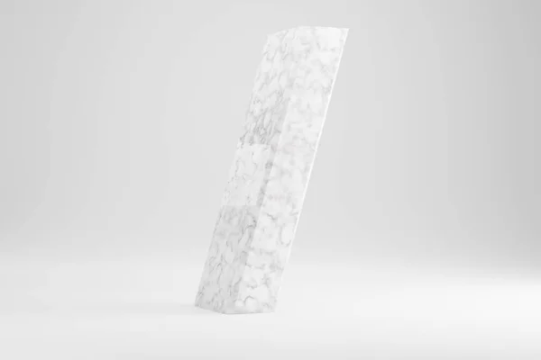 大理石の3D前方スラッシュ記号。白い大理石の標識が白い背景に隔離されている。3Dレンダリングフォント文字. — ストック写真