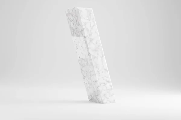 Marbre 3d arrière slash symbole. Panneau en marbre blanc isolé sur fond blanc. Caractère de police rendu 3d . — Photo