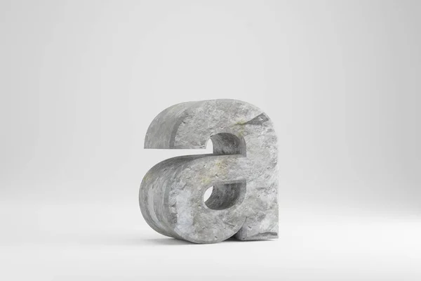 Stone 3d γράμμα Ένα πεζό. Ροκ υφή γράμμα απομονώνονται σε λευκό φόντο. 3d απόδοση. — Φωτογραφία Αρχείου