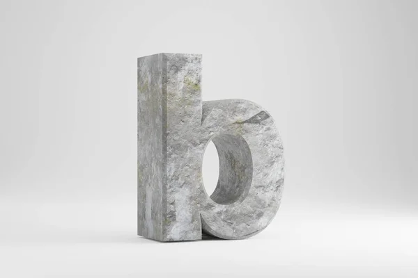 Pedra 3d letra B minúscula. Carta texturizada em rocha isolada sobre fundo branco. Renderização 3d . — Fotografia de Stock