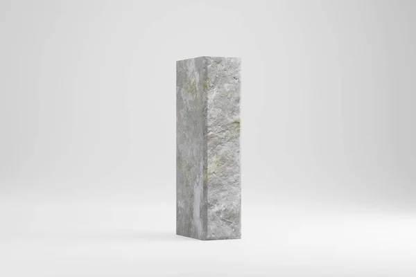 Piedra 3d letra L minúscula. Carta texturizada en roca aislada sobre fondo blanco. 3d renderizar . —  Fotos de Stock