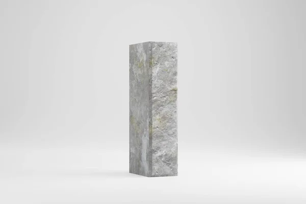 Sten 3d bokstav I uppresningsväska. Rock texturerad bokstav isolerad på vit bakgrund. 3D-återgivning. — Stockfoto
