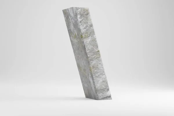 Sten 3d tillbaka snedstreck symbol. Rock strukturerad skylt isolerad på vit bakgrund. 3D-återgivning. — Stockfoto
