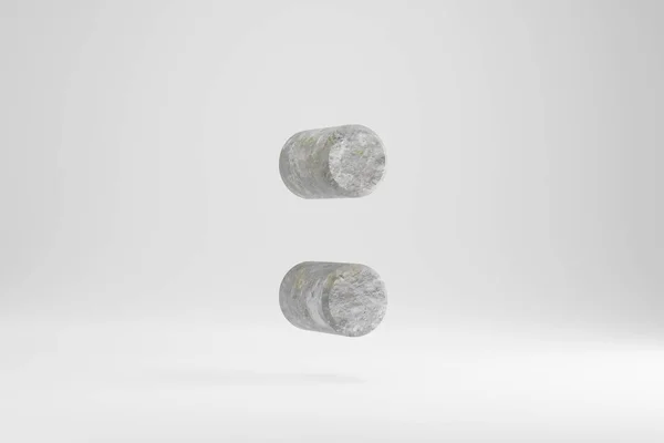 Símbolo de pedra do cólon 3d. Sinal texturizado de rocha isolado no fundo branco. Renderização 3d . — Fotografia de Stock