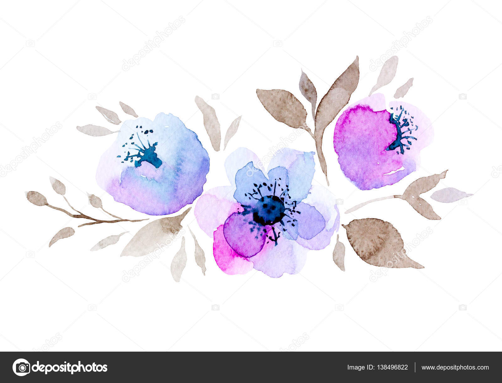 Watercolor flower composition. — Stock Photo © Yulia337 138496822