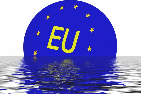 Euro Sign Blue Sea — Stock Photo, Image