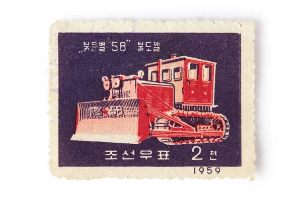 Старая Винтажная Почтовая Марка Белом Фоне — стоковое фото