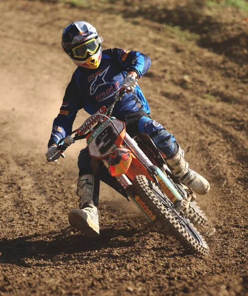 Motocross Rider Dirt Track Race — Stock Photo, Image