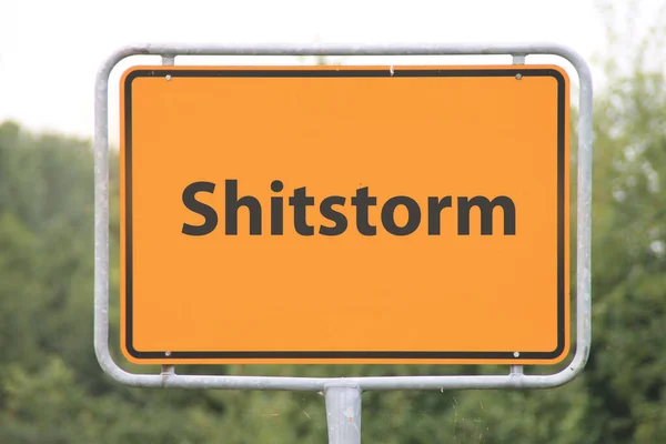 Skitstorm Skylt Närbild — Stockfoto