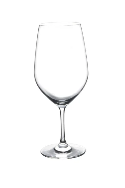 Leeg Wijnglas Geïsoleerd Witte Achtergrond — Stockfoto