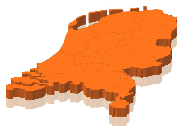 Map of Netherlands, outline map illustration