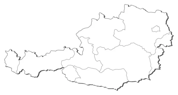 Mapa Austria Esquema Mapa Ilustración —  Fotos de Stock