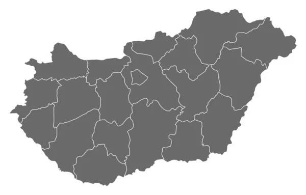 Magyarország Fekete Fehér Térképe — Stock Fotó