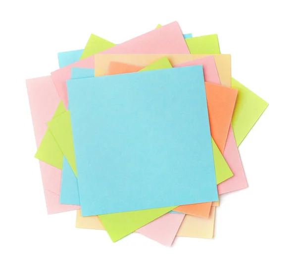 Bovenaanzicht Van Kleurrijke Plakkerige Notitie Papieren — Stockfoto
