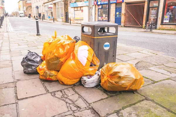 Garbage Bags Street Lancaster England — 图库照片