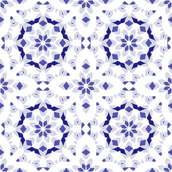 Mavi Çiçekli Kusursuz Desen — Stok fotoğraf