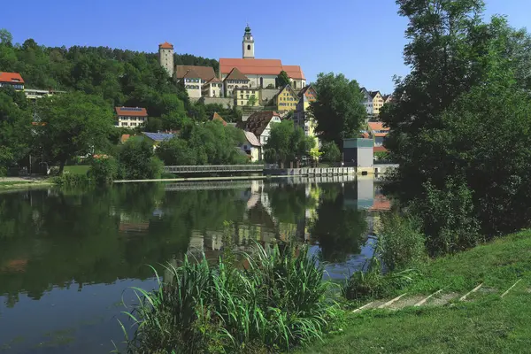 Staden Horb Nära Floden Neckar Tyskland — Stockfoto