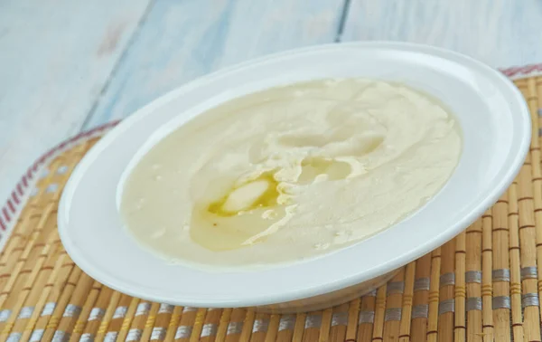 Bowl Delicious Creamy Mayonnaise Wooden Table — Stock Photo, Image