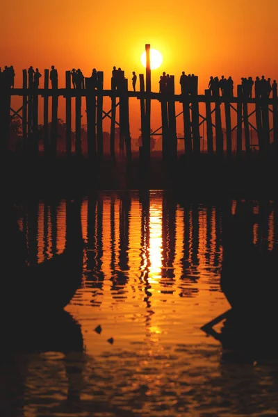 Bein Bridge Taungmyo Lake Amarapura Myanmar — Stock Photo, Image