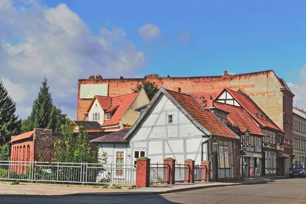 Salzwedel Eski Şehir Sokak Manzarası — Stok fotoğraf
