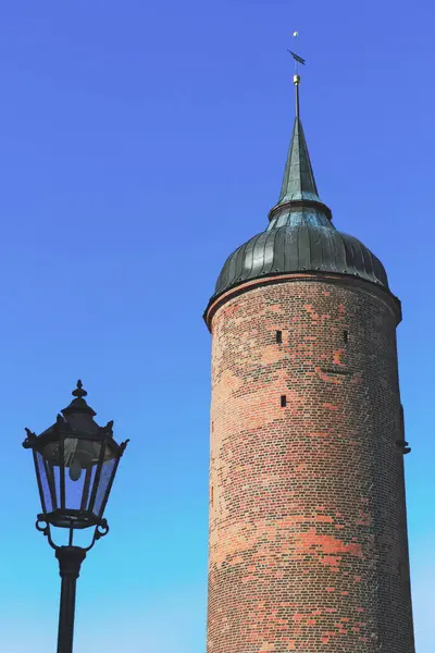 Widok Dnia Luckau Red Tower — Zdjęcie stockowe