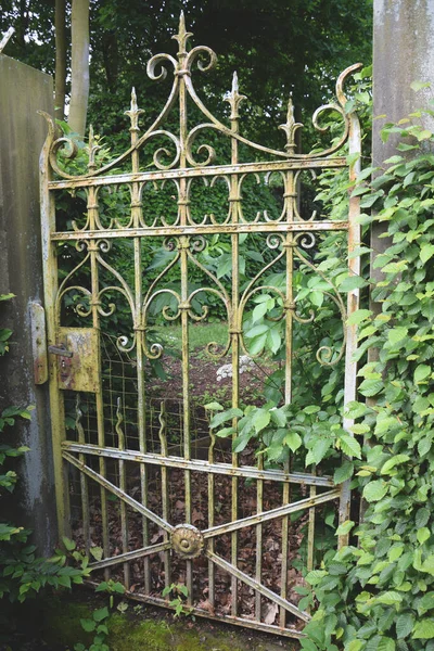 Closeup View Old Garden Gate — Stock Photo, Image
