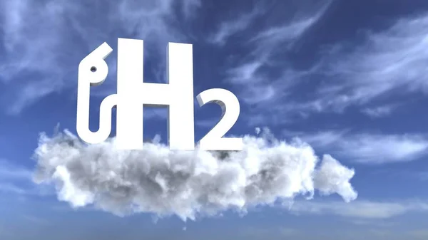 天空中的H2气泵符号 — 图库照片
