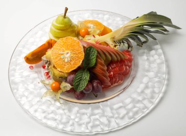 meyve ve sebze ile plaka