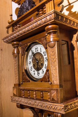 old wooden wall clock
