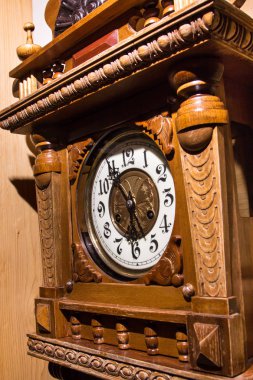 old wooden wall clock