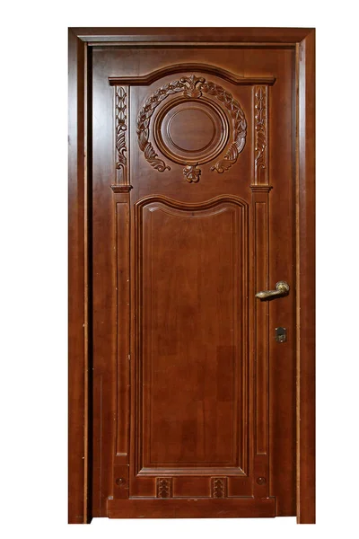beyaz izole iç daire ahşap kapı