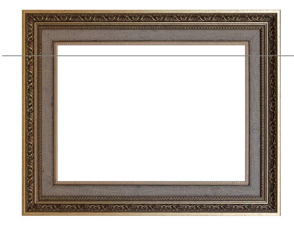 Gold picture frame. isolated on white — Stock Photo, Image