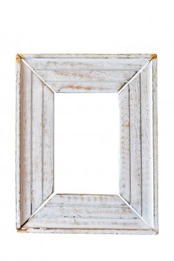 Tahta vintage çerçeve beyaz arkaplanda izole edildi