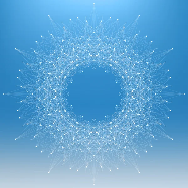 Estructura molécula átomo ADN y fondo de comunicación. Concepto de neuronas. Líneas conectadas con puntos. Sistema nervioso de ilusión. Fondo científico médico. Ilustración vectorial . — Vector de stock