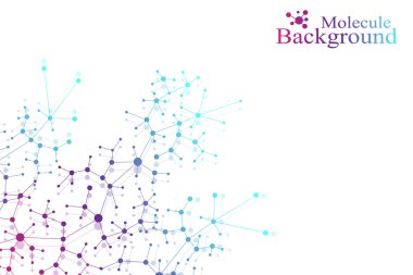Yapısı molekül atom dna ve iletişim arka plan. Nöronlar kavramı. Bağlantılı çizgilerin noktalı. Yanılsama sinir sistemi. Tıbbi bilimsel zemin. Vektör çizim.