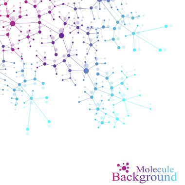 Yapısı molekül atom dna ve iletişim arka plan. Nöronlar kavramı. Bağlantılı çizgilerin noktalı. Yanılsama sinir sistemi. Tıbbi bilimsel zemin. Vektör çizim.