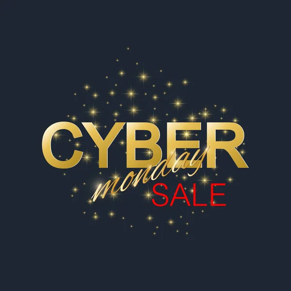 Cyber Monday Sale background. Golden label Cyber Monday Sale. Vector illustration. — Stock Vector