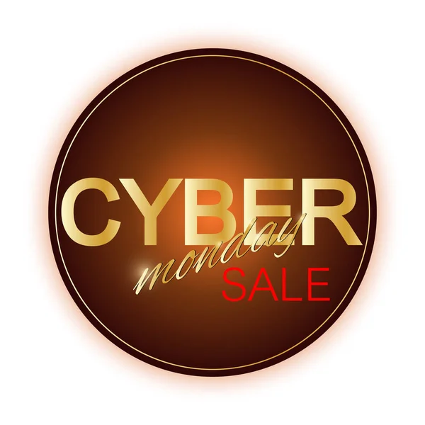 Cyber Monday Sale sign template. Promotional banner design. Label Cyber Monday Sale. — Stock Vector