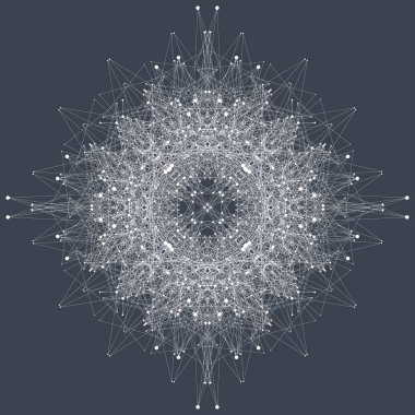 Fraktal öğeyle bileşikler çizgiler ve noktalar. Büyük veri karmaşık. Grafik arka plan iletişim. Büyük veri en az dizi. Dijital veri görselleştirme. Vektör çizim.
