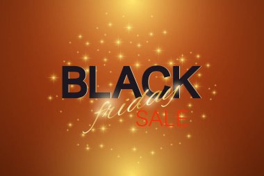 Siyah Cuma satış arka plan. Promosyon afiş tasarım. Kış arka plan ile altın kar tanesi. Vektör çizim.