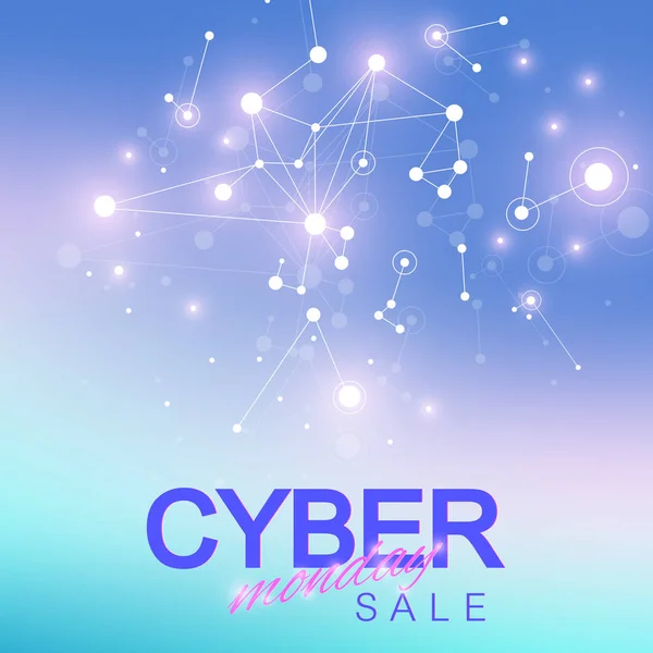 Cyber Monday Sale background. Promotional banner design. Graphic abstract background communication. — Stock Vector