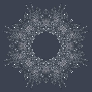 Fraktal öğeyle bileşikler çizgiler ve noktalar. Büyük veri karmaşık. Grafik arka plan iletişim. Büyük veri en az dizi. Dijital veri görselleştirme. Satırları pleksus. Vektör çizim.