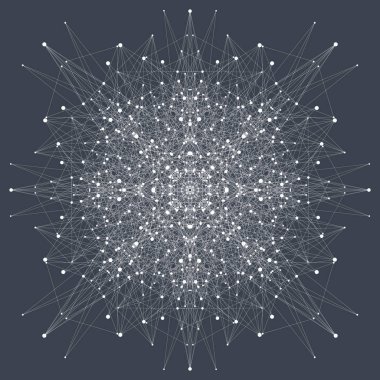Fraktal öğeyle bileşikler çizgiler ve noktalar. Büyük veri karmaşık. Grafik arka plan iletişim. Büyük veri en az dizi. Dijital veri görselleştirme. Satırları pleksus. Vektör çizim.