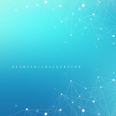 Geometrik grafik arka plan molekül ve iletişim. Büyük veri bileşikler ile karmaşık. Perspektif zemin. Büyük veri en az dizi. Dijital veri görselleştirme. Bilimsel vektör çizim.