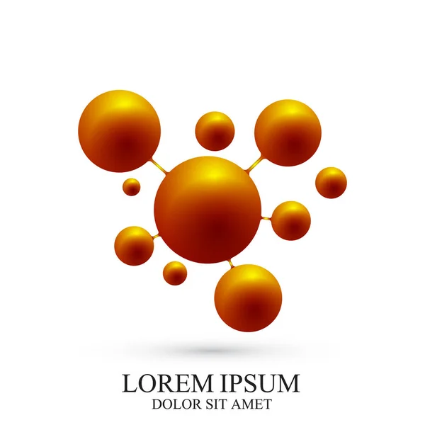 Icona moderna del logotipo DNA e molecola. Modello vettoriale Logo per medicina, scienza, tecnologia, chimica, biotecnologia . — Vettoriale Stock