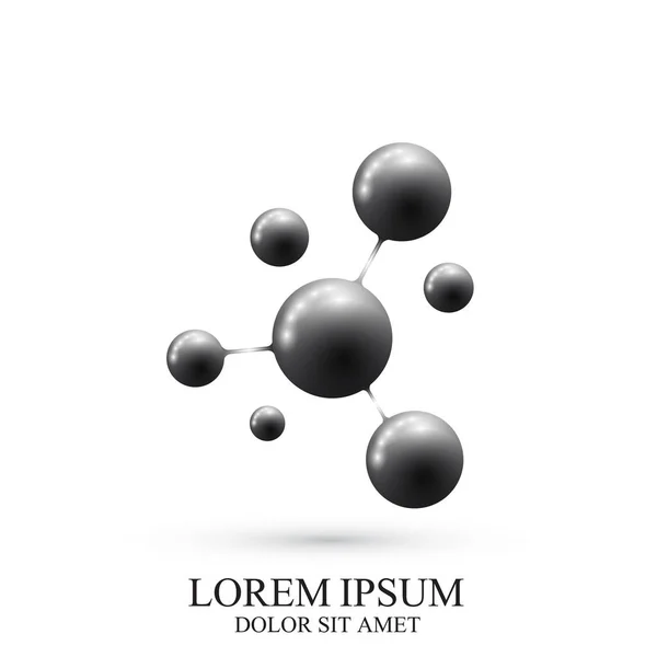 Modern emblémát ikon és a DNS molekula. Vektor sablon Logo gyógyszer, a tudomány, a technológia, a kémia, a biotechnológia. — Stock Vector