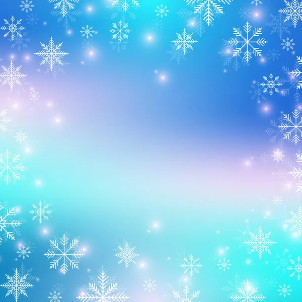 雪の結晶のクリスマスと幸せな新年の背景。ベクトル図. — ストックベクタ