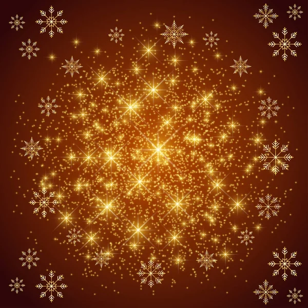 Kerstfeest en Happy New Years achtergrond met sneeuwvlokken. Vectorillustratie. — Stockvector